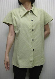 【送料無料】手織り 粋なレトロシャツ綿100％ 40代.50代.60代.70代個性派 シニア ミセス レディースファッション