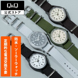 【Q&Q公式】 シチズン ソーラー充電 ソーラー時計 軽い 10気圧防水 アナログ 見やすい E05A 白 黒 グレー ネイビー ブラウン ナイロンバンド メンズ レディース キッズ 小学生 中学生 高校生 大学生 ビジネス 腕時計 受験 試験