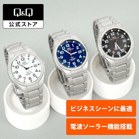 【Q&Q公式】シチズン 腕時計 HG12 電波 ソーラー アナログ メンズ 中学生 高校生 大学生 学生 カジュアル ビジネス 仕事 メタルバンド