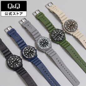 【Q&Q公式】シチズン 10気圧防水 電波 ソーラー D02A メンズ レディース キッズ 中学生 高校生 大学生 学生 カジュアル ビジネス 仕事 アウトドア ウレタンバンド ミリタリーカラー 腕時計