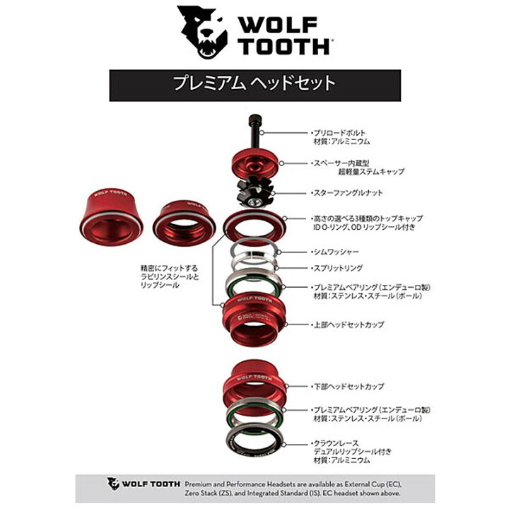 楽天市場】ウルフトゥース EC34/28.6 Upper Headset （EC34/28.6 