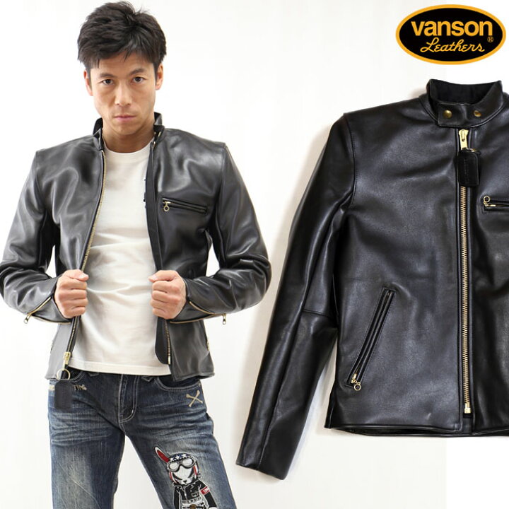 楽天市場】VANSON レザージャケット シングルライダース 革ジャン  