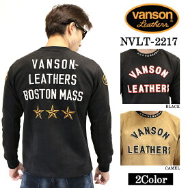 [SALE]起毛プレーティング プルオーバー 長袖トレーナー VANSON バンソン メンズ ロンTee nvlt-2217