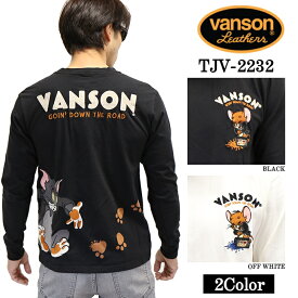 [SALE]VANSON×TOM&JERRY バンソン トムジェリ コラボ 天竺長袖Tシャツ ロンTEE tjv-2232