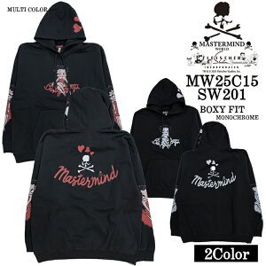 MASTERMIND WORLD BETTY BOOP HOODIE SWEATSHIRT [BOXY FIT] �}�X�^�[�}�C���h ���[���h �x�e�B�[�u�[�v �R���{ ���� �X�E�F�b�g�p�[�J�[ mw25c15-sw201