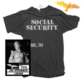 WORN FREE ウォーンフリー 半袖Tシャツ Joe Strummer ジョー・ストラマー The Clash ザ・クラッシュ Social Security 復刻 srm08
