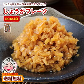 ＼スタート2時間限定50％OFF／ 国産生姜 しょうがフレーク(100g) ×4袋 二段熟成しょうゆ使用 しょうゆ漬 漬物 生姜 食品 お取り寄せ ご飯のお供 1000円 ポイント利用 爆買 ポイント消化