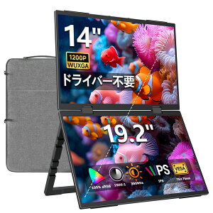 �u�V�����i�E10�{�|�C���g�vVisionOwl �f���A�����o�C�����j�^�[ 14�C���` 100��sRGB�L�F�� ���P�x350nit �h���C�o�[�s�v 4��VESA �����^ ���[�P�[�X�t �摜�䗦�����\ 2��ʃ��o�C���f�B�X�v���C 