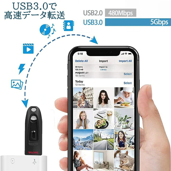 楽天市場 Lightning Usb 3 カメラ アダプタ Iphone 14 Pro Ipad Usb カードリーダー 最大2tbまで対応 Midi キーボード カメラ 接続可能 高速な写真転送 Usb 変換 アダプタ Otg 変換アダプタ 設定不要 操作不要 スーパーdeal Qisi楽天市場店