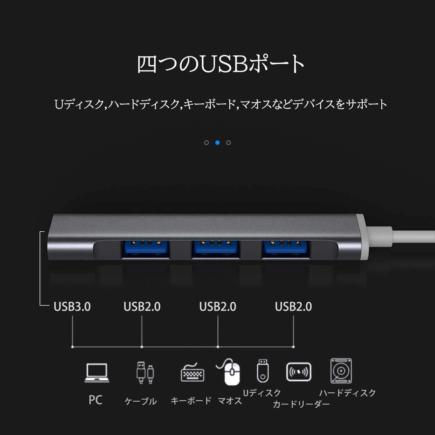 日本最大のUSB3.0 ハブ 4ポート C ケーブル 軽量 ハブ ノートPC 90mm MacBook ウルトラスリム バスパワー Type  Surface iMac 他対応 Pro 等 USBハブ USB リモート 在宅勤務 A コンパクト 選べる２タイプコネクター テレワーク  PCアクセサリー