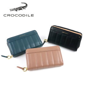 財布 レディース 二つ折り財布 大きめ ラウンドファスナー CROCODILE クロコダイル 財布 ふかふか キルト 高級感 1100000