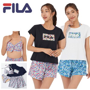 FILA フィラ レディース フィットネス 水着 ウェア 4点セット パット付き セパレート 324603 324-603 水着 YOGA スポーツウェア ランニングウェア トレーニング ジム スポーツ ダイエット 体型カバ