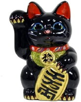 楽天市場】招き猫 黒 貯金箱の通販