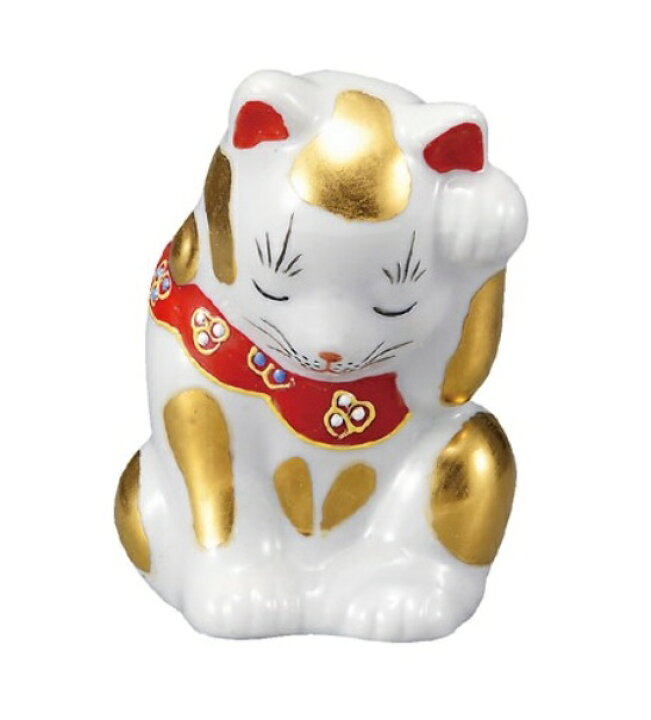 楽天市場】九谷焼 おじぎ招き猫 3号 金 5.5×6.5×8.5cm 紙箱＜縁起物 