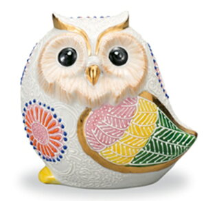 九谷焼縁起物 ふくろう3.5号 梟 細猫白盛<九谷焼 和食器 人気 ギフト セット 贈り物 結婚祝い/内祝い/お返し/敬老の日/父の日/母の日>