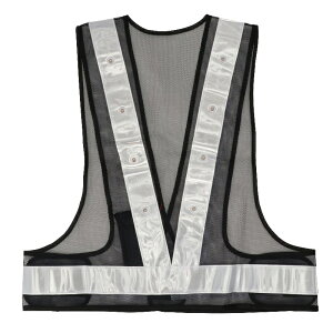 安全ベスト LEDスターMX 紺×シルバー 9007-7・フリーサイズ