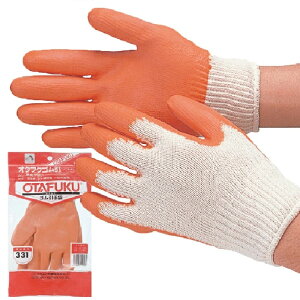 20双組(1双×20)おたふく手袋 No.331 オタフクゴム引き(ソフトオレンジ)・フリーサイズ