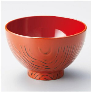 越前漆器・越前塗 雅乃 研出し 木目椀 (朱)食洗機対応