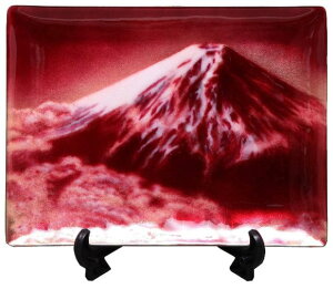 七宝焼 68 赤富士 飾り皿 104-16