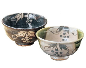 美濃焼/JAPAN 玉山窯 彩りぶどう 飯碗