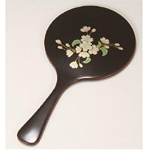 越前漆器・越前塗 漆遊館 溜 白桜 手鏡