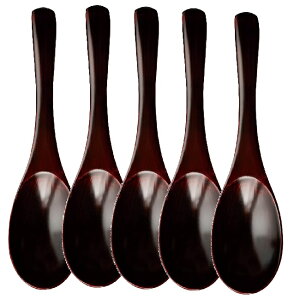 会津漆器・会津塗 れんげスプーン(漆)溜 (5本組)