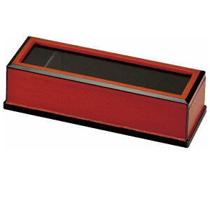 会津漆器・会津塗 朱渕黒 ヘギ目箸箱