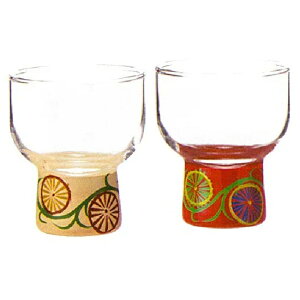 漆塗硝子工芸 ぐい呑み 台小花