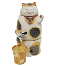 常滑焼　焼酎サーバー　招き猫　黒猫(約1500ml)/三毛猫約1800ml(画像のカップは付属しません）招猫