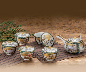 九谷焼 蓋付茶器 本金割取花鳥<九谷焼 和食器 鉢 小鉢 人気 ギフト セット 贈り物 結婚祝い/内祝い/お返し>