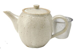 日本製 信楽焼 白釉ポット