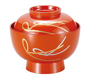 山中漆器 4.5雑煮椀 結び 総洗朱 3T-419 <迎春 お正月 お祝い 賀正 おせち 雑煮>