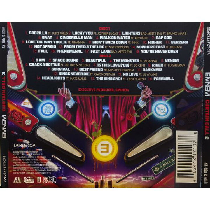 楽天市場】EMINEM CURTAIN CALL 2 輸入盤 [ エミネム ] : 洋楽CDベスト 