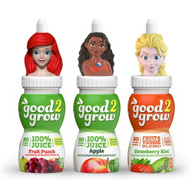 Good 2 Grow社　アップル フルーツ パンチ ストロベリー キウイジュース 砂糖不使用 1本あたり177mlが3本 good2grow Disney Princess 3 Flavor Fruit Juice Variety Pack (Apple, Fruit Punch, Strawberry Kiwi) 6oz Spill Proof Character Top Bottles with No Sugar Added