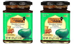 「お得な2本セット」Kitchens of India社　濃厚シロップに包まれた生マンゴーチャットニ 11.4オンス（325 g）×2個 Kitchens Of India Chutney Mango Shredded, 11.4 ozX2