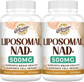 お得な2本セット Caenciennes社 1粒あたりNAD+ 500mg配合サプリメント60粒入りが2本 Liposomal NAD+ 500 MG Supplement Softgel, True NAD+ not Precursor, Superior AbsorptionBoost NAD+ More Efficient Than NMN Nicotinamide Riboside for Cellular Energy Metabolism120