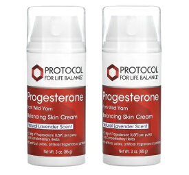 Protocol for Life Balanc社 プロゲステロンクリーム 3oz 天然由来プロゲステロン 美容サポートスキンクリーム ラベンダーの香り 20mg 85g入りが1本 1プッシュで天然由来のプロゲステロン20mg配合 Progesterone