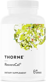 Thorne Research社 ResveraCel 60粒入りサプリメント Thorne Research - ResveraCel - Resveratrol & Nicotinamide Riboside Dietary Supplement - 60 Capsules