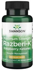 ダイエットサプリ-5倍の1粒あたり500mg配合ラズベリーケトンストロング60粒 Maximum Strength Razberi-K Raspberry Ketones