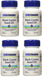 「お得な4本セット」Life Extension 社オーガニック ブラッククミンシードオイルサプリメント1粒あたり500mg配合60ソフトジェルLife Extension Black Cumin Seed Oil 500 mg 60 Softgels