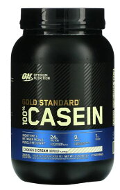 Optimum Nutrition,社Gold Standard 100% Casein（ゴールドスタンダード100％カゼイン）、クッキーアンドクリーム、909g