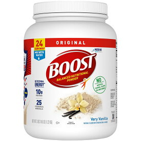 BOOST社 オリジナル バランスの取れた栄養パウダー ドリンク 1回分プロテイン10g と 25 種類のビタミン & ミネラルバニラ味サプリメント1.32kg(24回分)