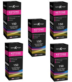 「お得な5箱セット」 KETO MOJO社ケトテスト150枚/ KETO MOJO, Keto Test, 150Test Strips×5box