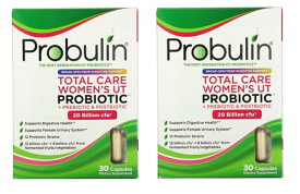 「お得な2箱セット」Probulin社トータルケア女性用UTプロバイオティクスサプリメント200億配合(Lロイテリ菌含む)30粒×2箱