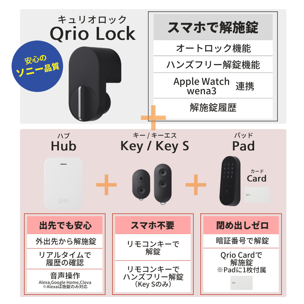 日本正規代理店品  開封済みほぼ未使用品 黒2点セット Pad Lock+Qrio Qrio その他