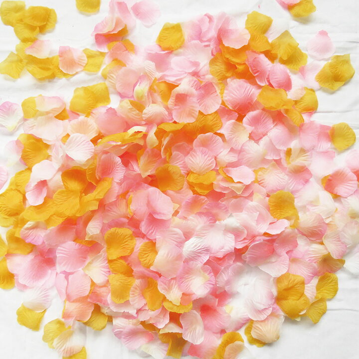 楽天市場 フラワーシャワー 造花 幸せピーチ 5色mix ウェディング 花びら 約1000枚 ピンク オレンジ 圧縮 結婚式 小物 飾り プレゼント ペーパーフラワー かざりつけ セット 誕生日 プロポーズ Flower Shower 誕生日 飾り 桜 メール便で送料無料 クローザザッカ