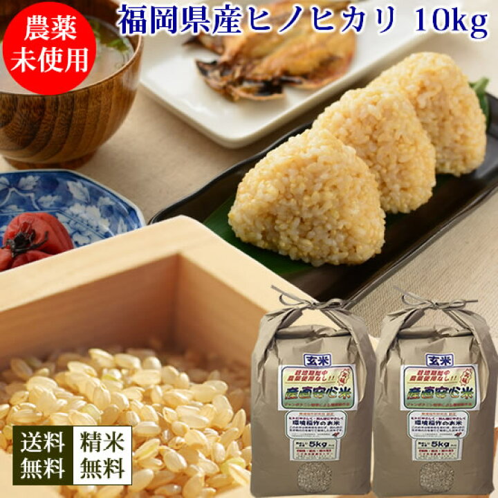 楽天市場】ヒノヒカリ 玄米 福岡県糸島産 農薬未使用 10kg 送料無料 