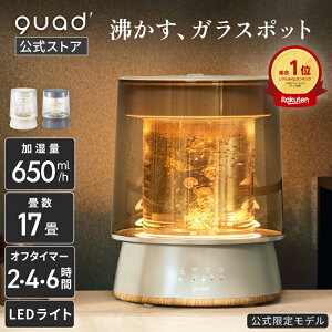 QUADS スチーム加湿器 GLASS（2.6L）※12月中旬発送