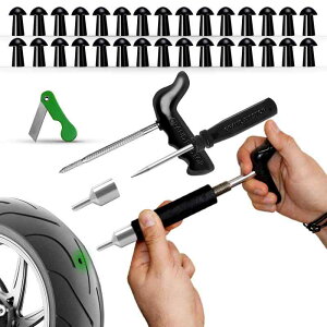 GRAND PITSTOP 36 Pcs Tubeless Tire Puncte Repair Kit with Mushroom Plug for Tyre Punctes and Flats on Cars, Motorcycles, ATV, T