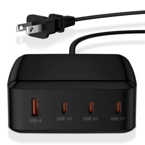 PD 130W GaN USB-C �}���[�d�� USB �[�d�� �P�|�[�g100W/PD 3.0�APPS�AQC4+�Ή�/4�䓯���[�d �c